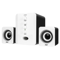 赛达D-202电脑音响台式家用笔记本低音炮3d环绕2.1声道有源音箱木质箱体立体声手机通用 有线版 黑白色