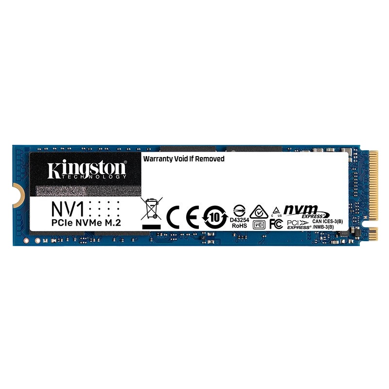 金士顿(Kingston) 500GB SSD固态硬盘M.2接口 2280 PCIE (NVMe协议) NV1系列 读速2100MB/S 笔记本台式机一体机升级长条固态硬盘