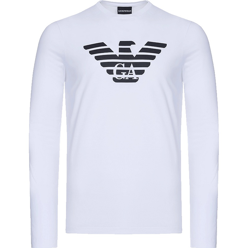 EMPORIO ARMANI 阿玛尼 男士棉质圆领长袖T恤衫 8N1T64 1JNQZ