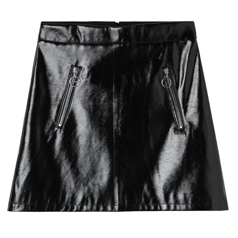 【专柜同款】拉贝缇黑色a字皮裙女秋季高腰没有安全裤的短裙半身裙子60007228