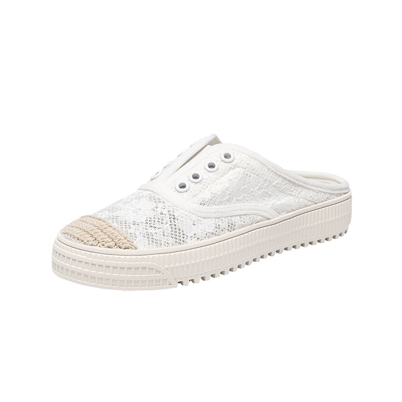 马克华菲女鞋2019新款渔夫鞋女平底小香草编亚麻夏季透气网面外穿凉拖鞋女凉鞋