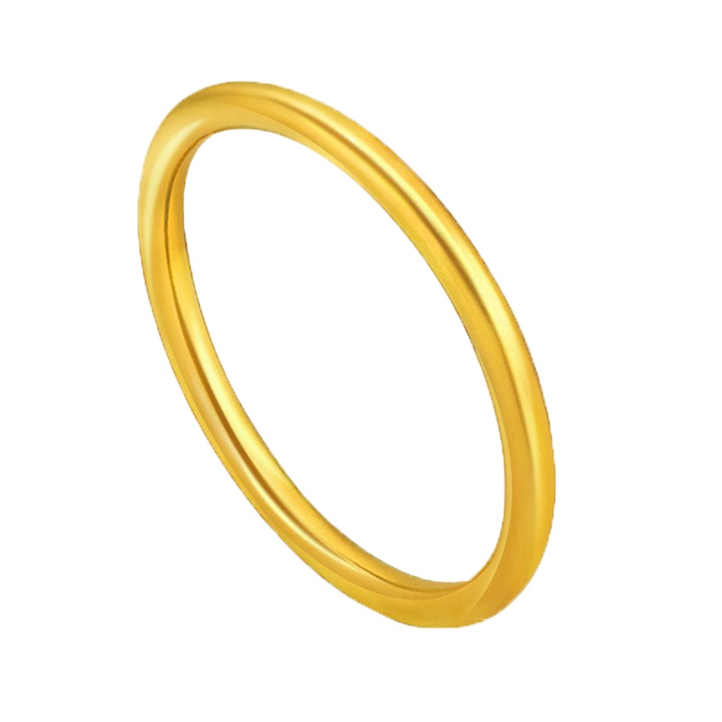 老庙黄金 足金光面戒指三生三世男女款单戒圈口-20 婚嫁 黄金戒指简约款 11# 约1.00g
