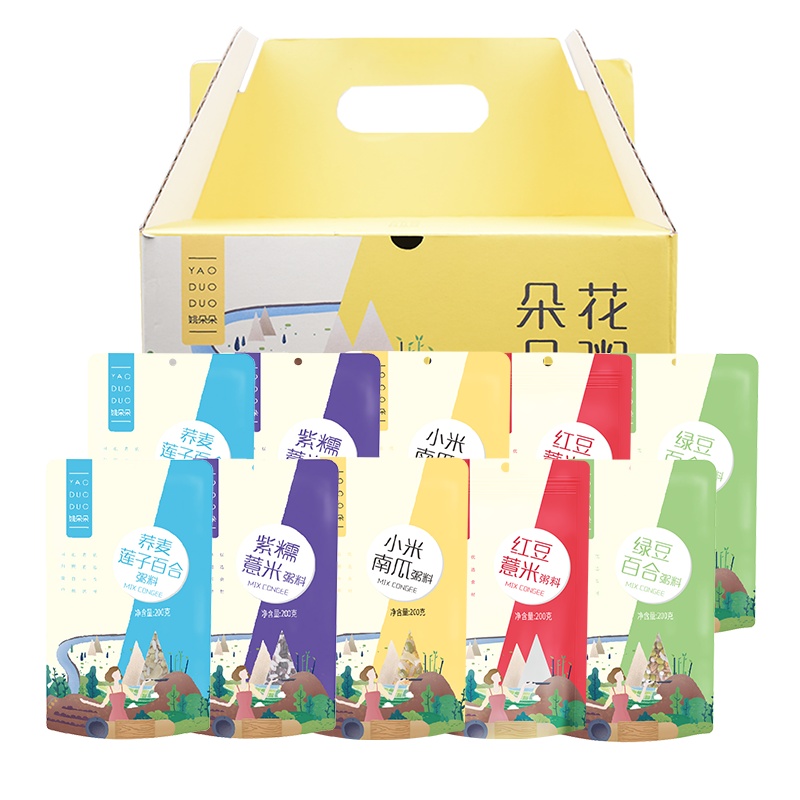 [端午礼盒]姚朵朵 朵朵花粥2000g 荞麦莲子紫薯薏米小米南瓜红豆绿豆百合