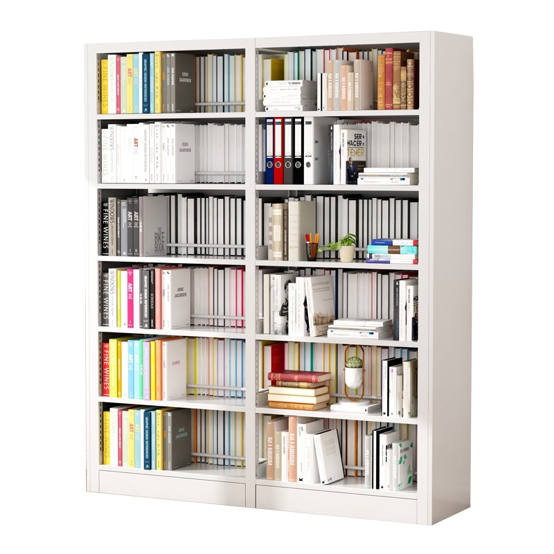 臻远6层钢制书架 双面一列二组白色