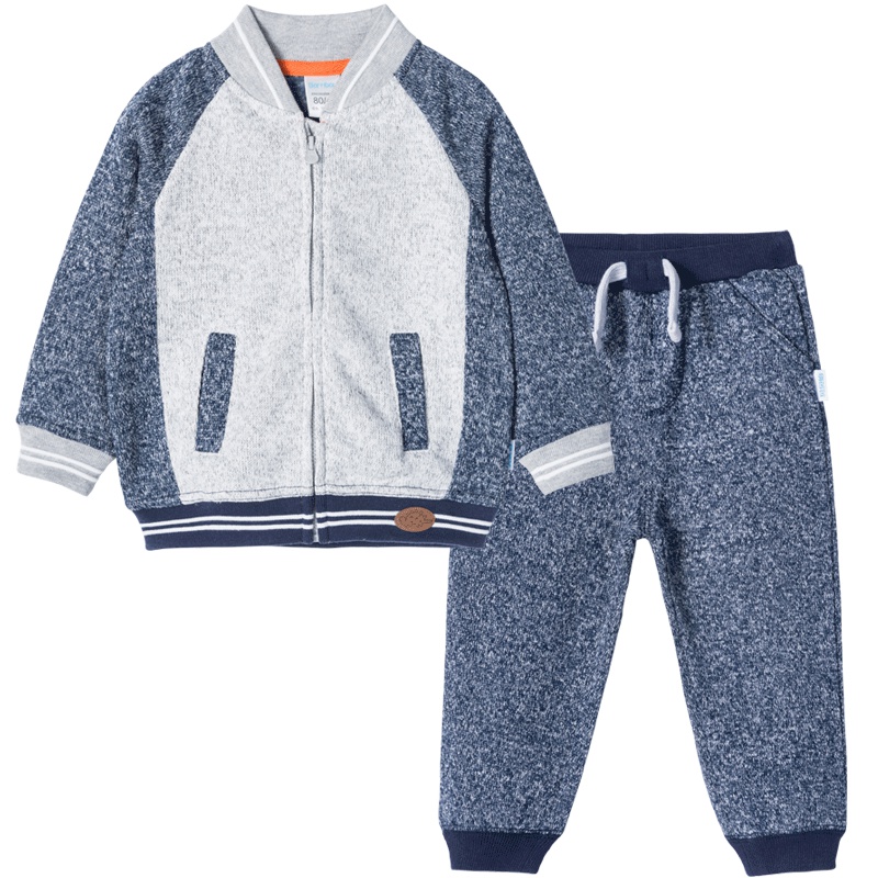 贝贝怡男童套装春秋帅气宝宝休闲时尚运动服191T305