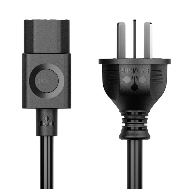 山泽(SAMZHE) 电脑主机电源线 品字尾三孔电源连接线 适用电脑主机显示器 弯插1.8米DY-03