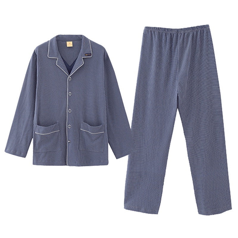 苏宁极物 芬腾纯棉针织长袖哑光棉睡衣男士家居服