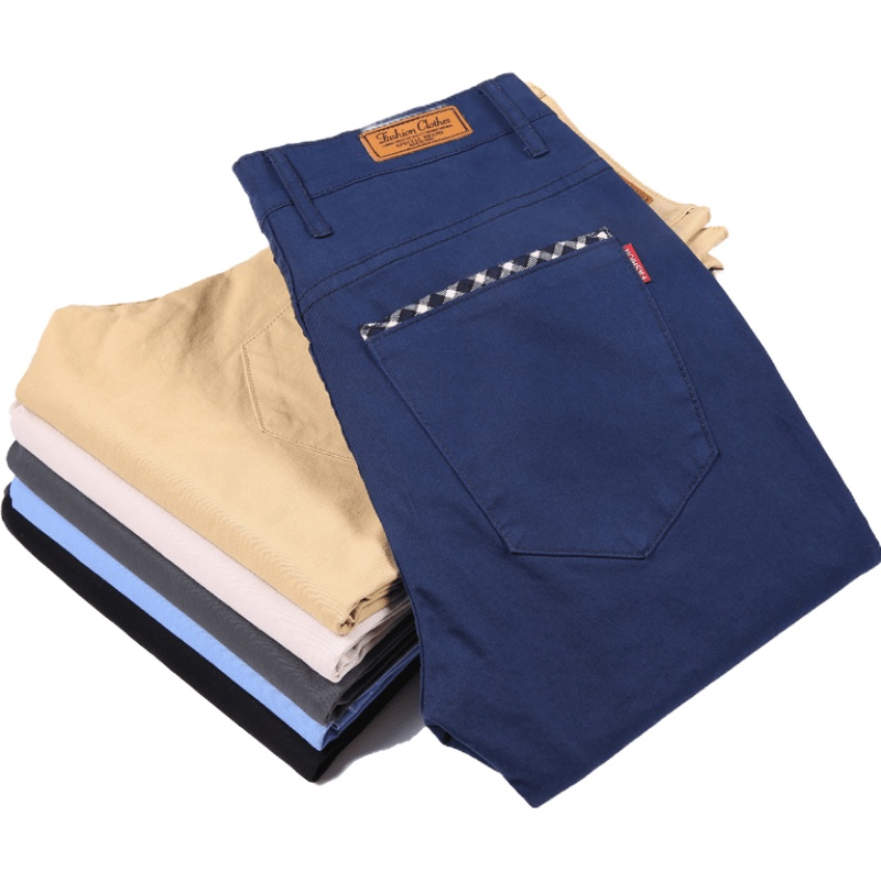 冬季新款加绒加厚棉质休闲裤青中年商务直筒弹力厚款男士休闲裤男时尚休闲百搭工装裤大码男装长裤子李维犀牛LEEVIRHINO