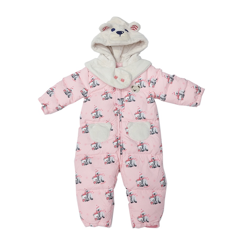 大风车90绒婴幼儿羽绒服连体爬爬服抱服90.100