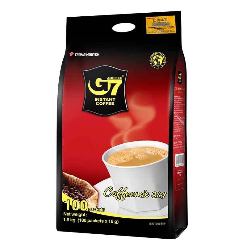 G7 coffee/中原g7咖啡原味三合一速溶越南原装进口咖啡粉100条1600g袋装