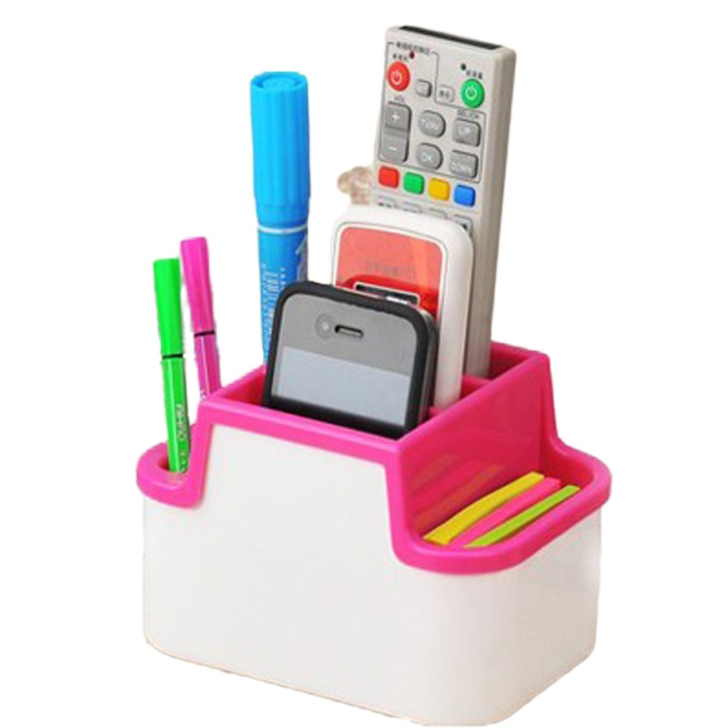 韩版多功能收纳盒 遥控器盒 笔盒 笔筒桌面文具多口收纳盒多色随机发货