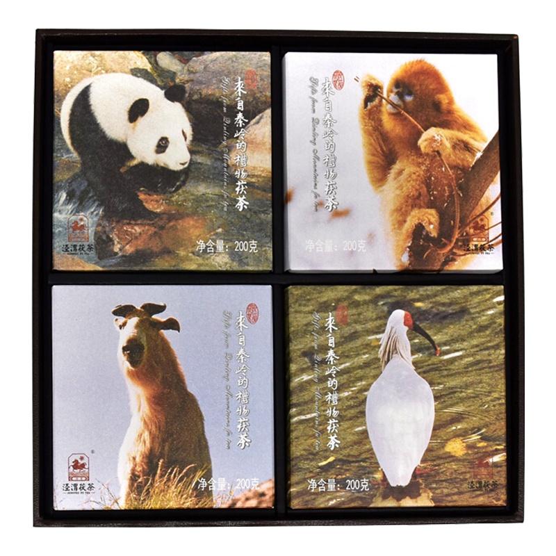 泾渭茯茶 秦风系列 来自秦岭的礼物200g*4 泾阳茯砖正宗金花 陕西特产 2017年份