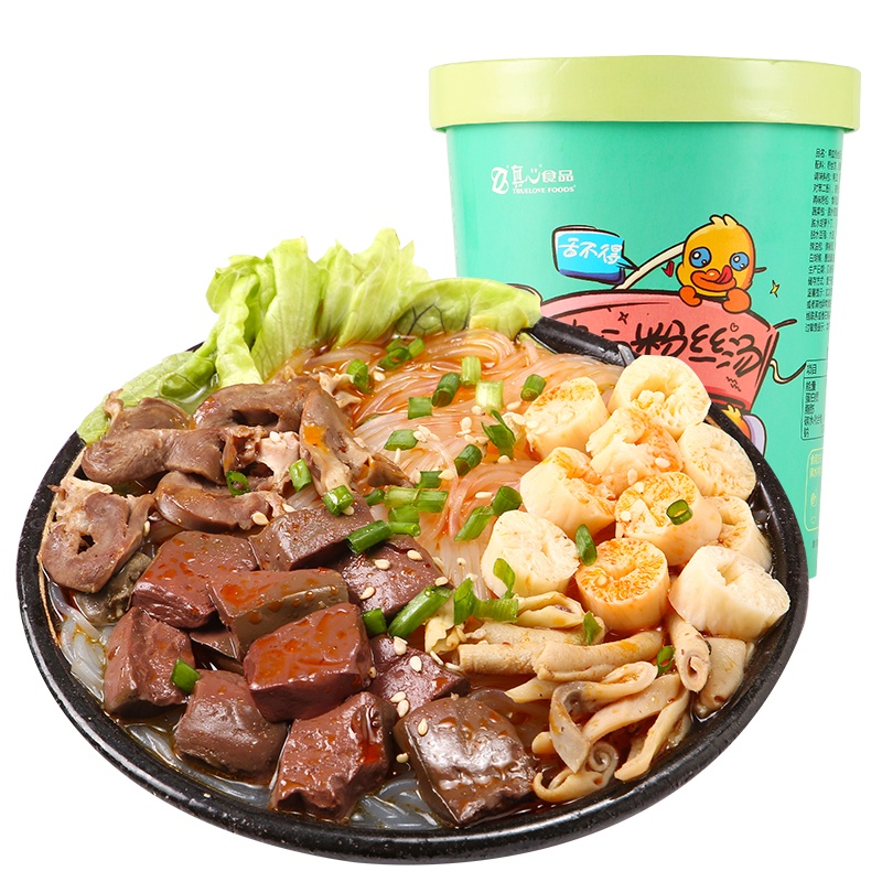 真心 酸辣粉鸭血粉丝158克 地方特产粉丝汤方便速食夜宵XM