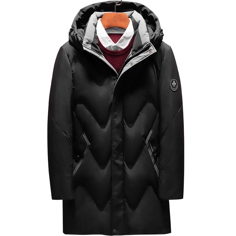 雅鹿男装冬季新款中长款连帽90白鸭绒男士羽绒服防寒外套WF67U0914