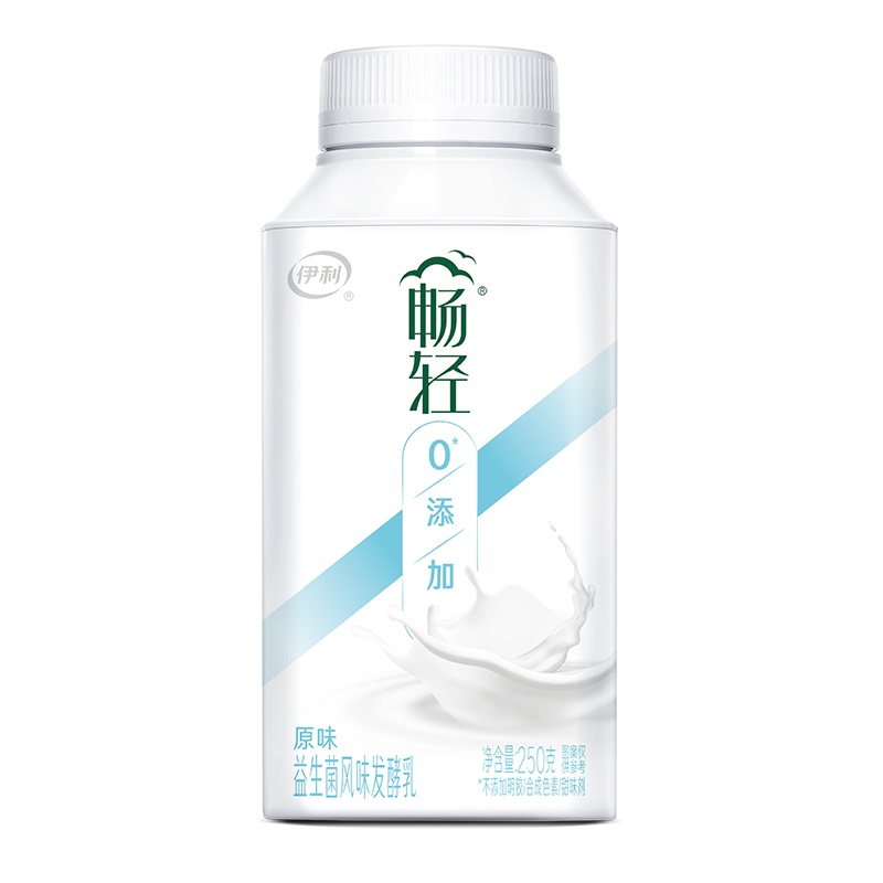 伊利畅轻酸奶益生菌风味发酵乳原味250g*9瓶装