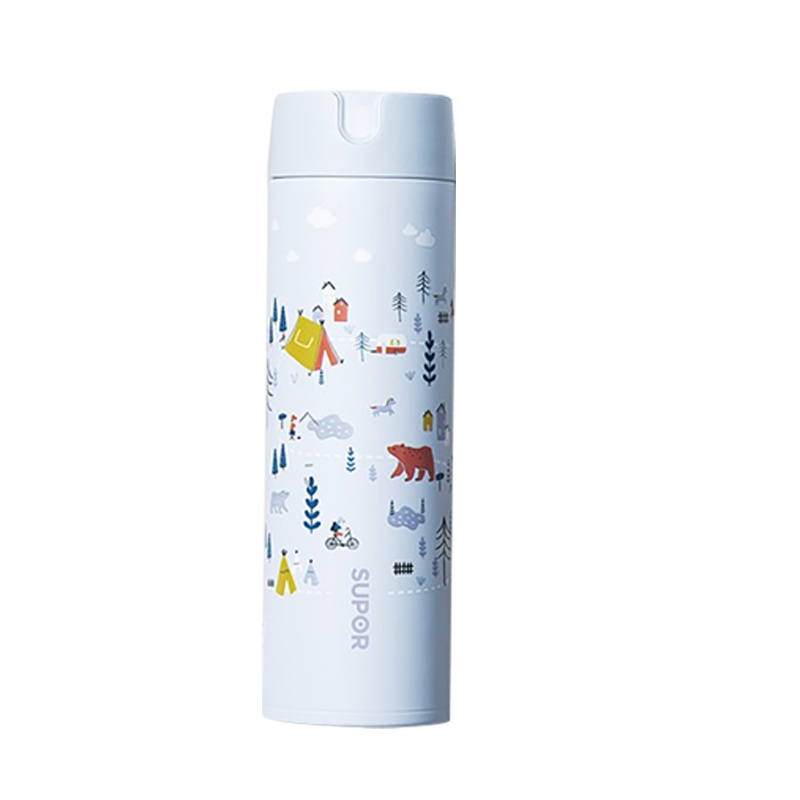 苏泊尔(SUPOR)HEY系列保温杯男女士ins风大容量学生水杯韩版清新简约便携不锈钢杯子真空杯KC48CS10夏日山谷