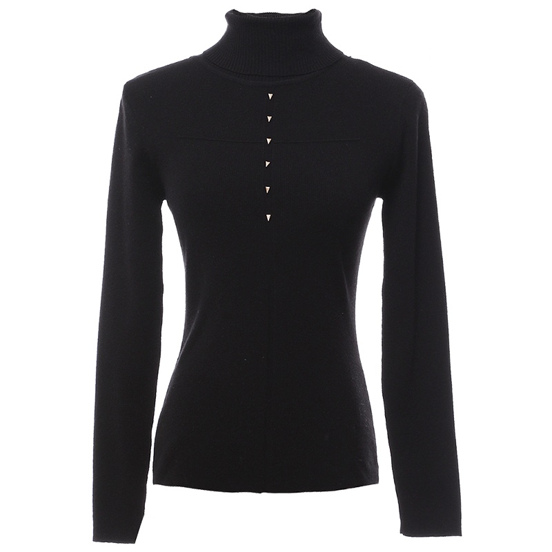 欧昵雪秋冬高领针织打底衫上衣女修身显瘦内搭长袖毛衣女