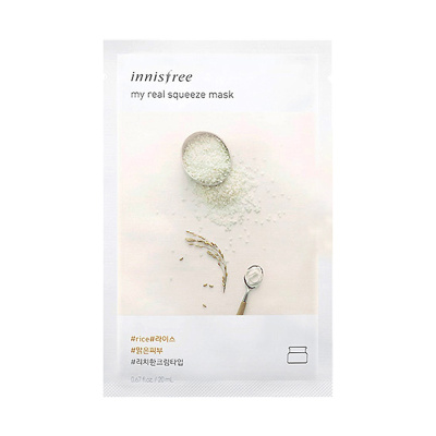 [打造长效水润保湿]Innisfree 悦诗风吟 真萃鲜润 舒缓保湿 大米面膜 20ml/片 洁净补水