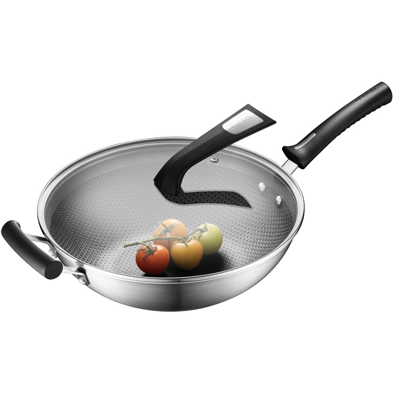 新品苏泊尔(SUPOR)蜂窝不粘锅煎炒锅平底锅晶钻蜂巢食品级不锈钢 炒菜锅透明锅盖防烫手柄燃气电磁适用 CC30JA9