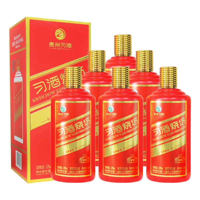 贵州茅台集团習酒(XI LIQUOR)烧坊红酱53度酱香型白酒500ml*6瓶 整箱装