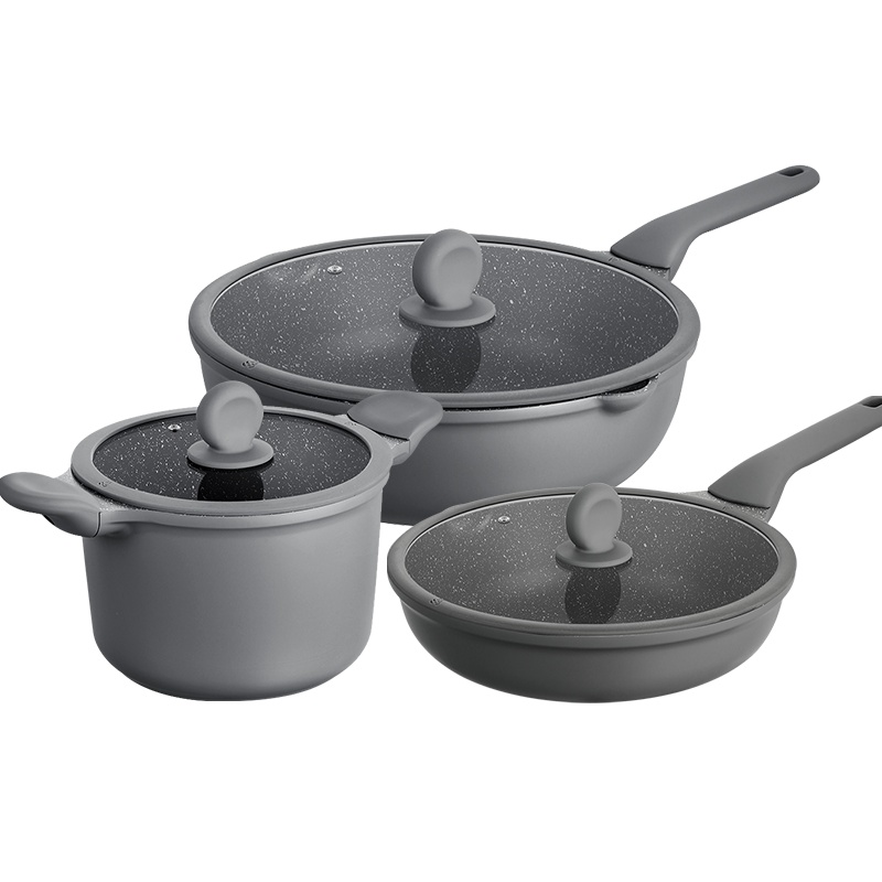 炊大皇星空灰不粘三件套炒锅煎锅汤锅XKH302622