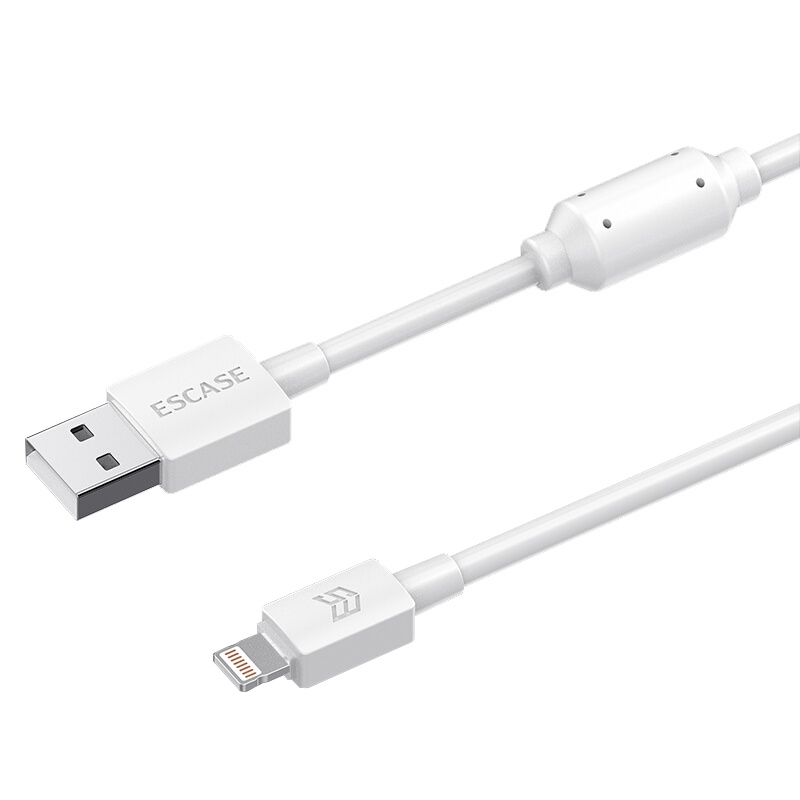 ESCASE 苹果数据线快充iPhone 13苹果x 8Plus7iPad2.1A电源器线3米加长抗干扰11白色适用
