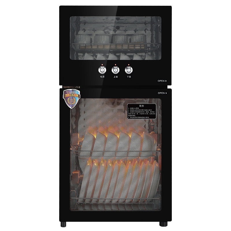 铭首(Minsow) ZTP-108黑 碗筷餐具厨房消毒柜 家用立式消毒柜 上室臭氧杀菌 下室二星级红外线高温消毒杀菌柜