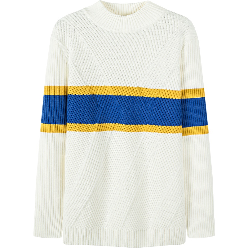 【满198减100预估价：63】森马毛衫男半高领加厚针织衫男士秋冬装条纹圆领线衣2019新款韩版