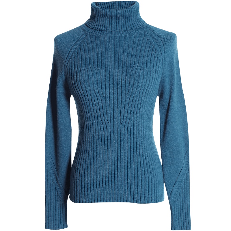 欧昵雪秋冬季纯色长袖高领修身显瘦套头毛衣女打底针织衫