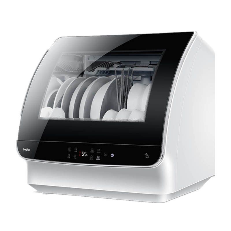 精锐版海尔(Haier)6套家用台式免安装洗碗机 高温消毒除菌 全自动智能刷碗机HTAW50STGB