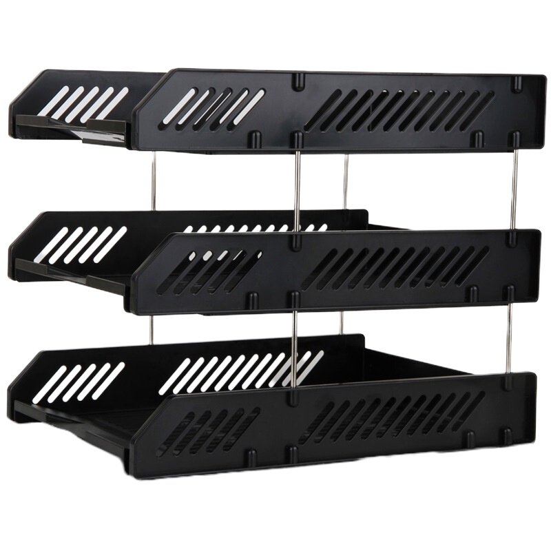 得力/deli 三层文件座 9209 颜色随机 (1个装)