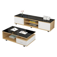 铭威盾现代简约电视柜钢化玻璃茶几柜北欧小户型家用客厅组合柜卧室地柜