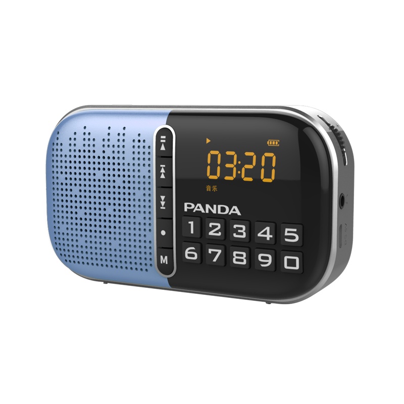 PANDA/熊猫S2插卡音箱收音机新款便携小音响播放器老人广播唱戏机 蓝色