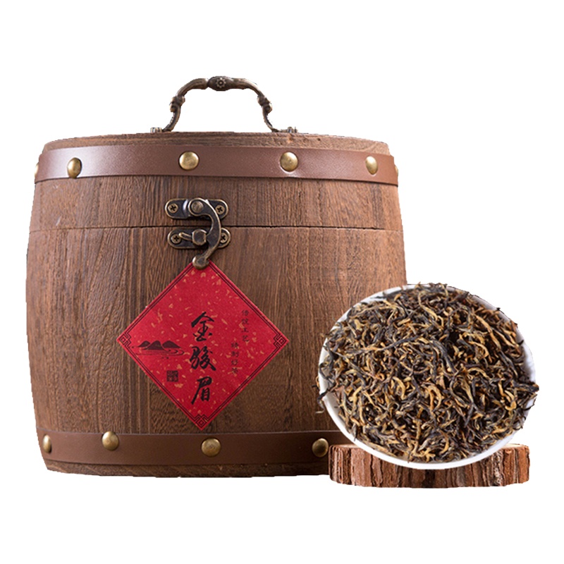 源御露(Yuan Yu Lu)金骏眉红茶武夷浓香型新茶蜜香型金骏眉精美小木桶装500g