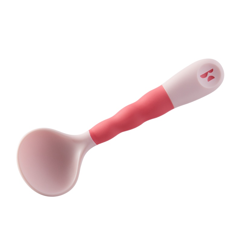 babycare宝宝学吃饭训练勺子喝汤弯头婴儿辅食勺自主进食儿童餐具 珀尔里粉