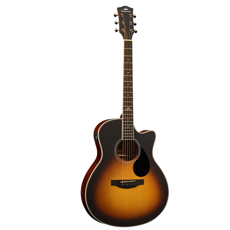 卡马(KEPMA)A1CE3TSM民谣吉他初学者电箱吉他入门吉它jita日落色40英寸