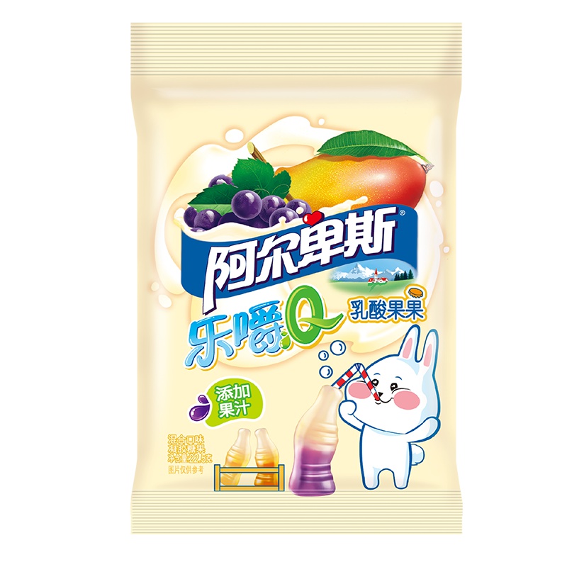 阿尔卑斯糖果乐嚼Q动物果果混合口味动物造型凝胶糖果软糖橡皮糖22.5g袋装 22.5g动物造型 乳酸果果16袋