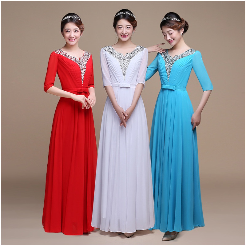 宴会晚礼服长款大合唱演出服