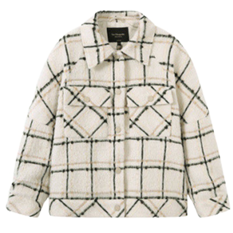 【专柜同款】拉夏贝尔秋冬韩版短款大时尚百搭休闲小个子格子外套女10022650