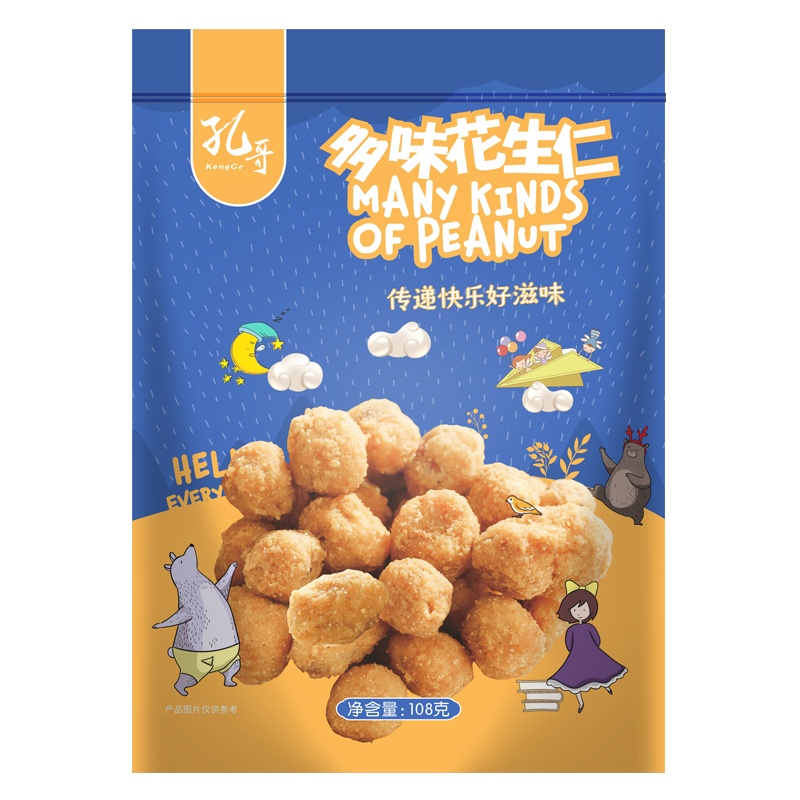 孔哥多味花生108g零食坚果炒货下酒菜休闲食品小吃酥脆怪味花生米