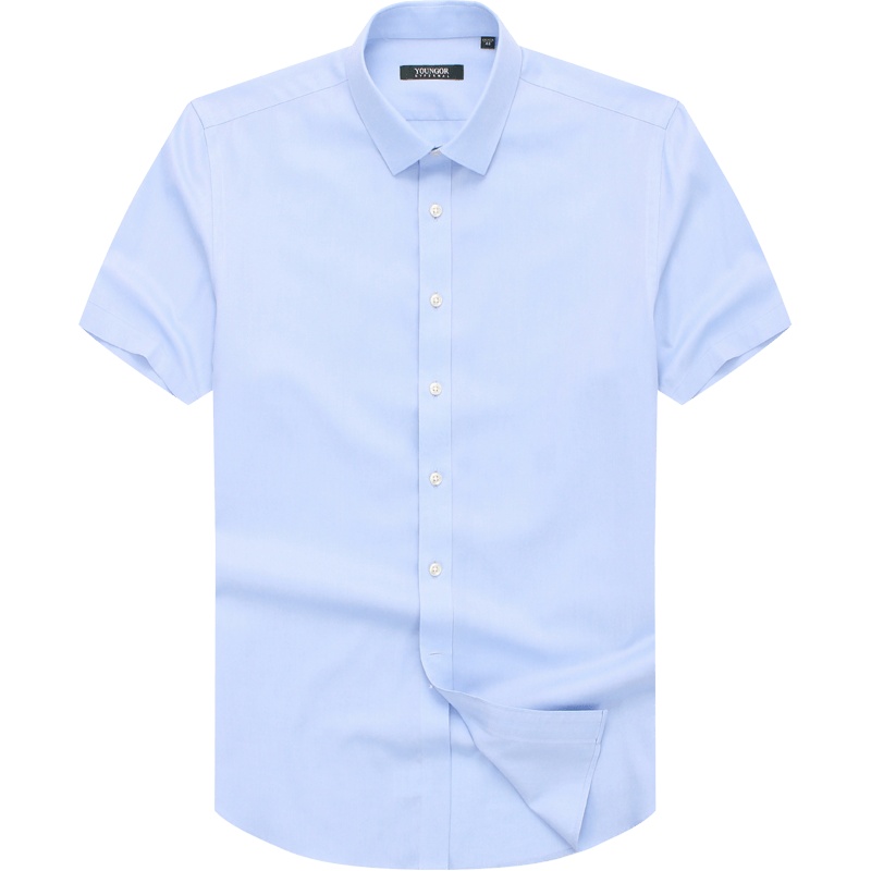 Youngor/雅戈尔男装商务正装纯棉面料 修身剪裁 DP免烫 蓝色衬衫007IFY