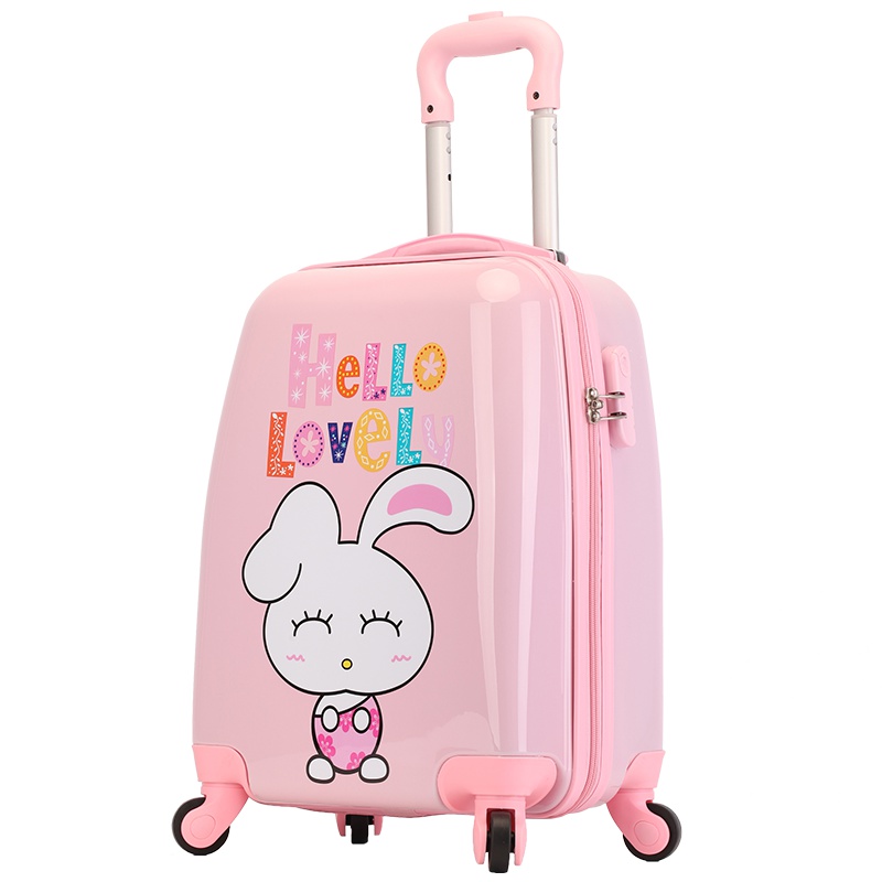 维多利亚旅行者(VICTORIATOURIST)儿童行李箱拉杆箱18英寸女可爱卡通小孩旅行箱万向轮1001(粉色问好兔)