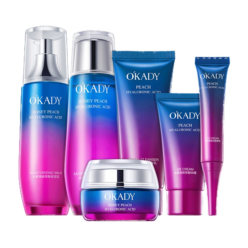 欧佩(OU PEI)水蜜桃玻尿酸补水6件套 护肤套装礼盒