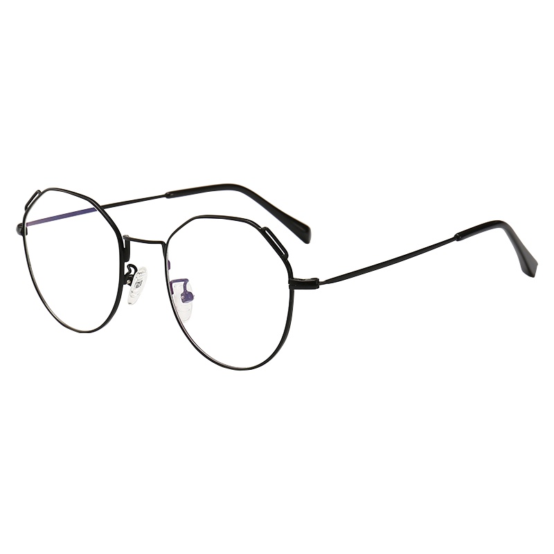 卡斯伯爵(KSBOJU)新款通用全框金属多边形眼镜架轻巧时尚学生眼镜框猫耳可爱平光镜1807