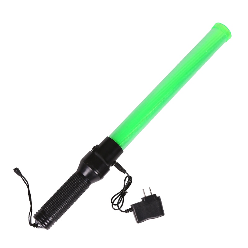 趣行 交通安全指挥棒 全绿色54cm(充电款配充电器)多功能道路警示指挥用应急荧光闪光LED灯消防棒