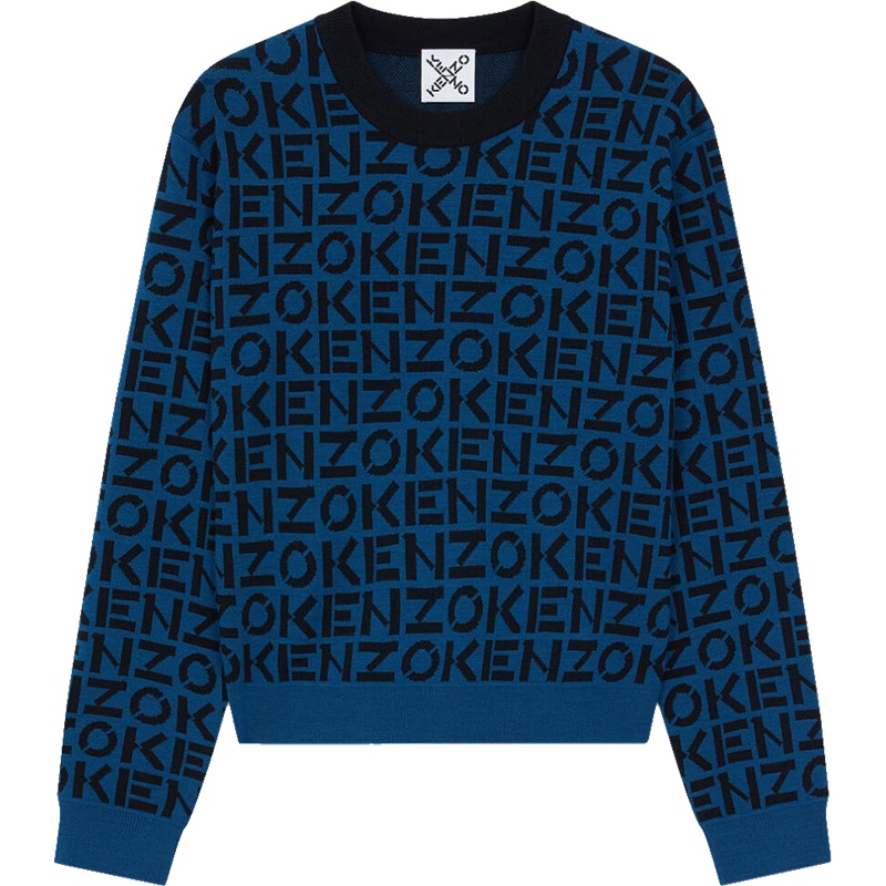 高田贤三 KENZO 女士棉/锦纶圆领长袖针织衫套头衫毛衣FB6 2PU636 3SC