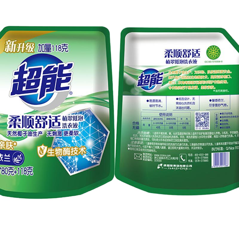 超能植翠低泡洗衣液780g+118g