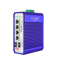 博扬 工业级POE交换机 二光四电千兆光纤收发器SFP 宽温导轨式以太网交换机 含电源不含模块 BY-ISUQ2041