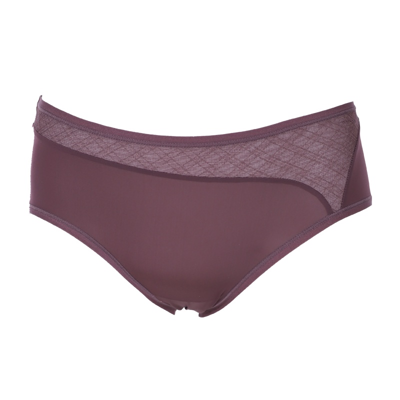 依曼丽舒适透气中腰平角裤 亲肤无痕性感女士内裤