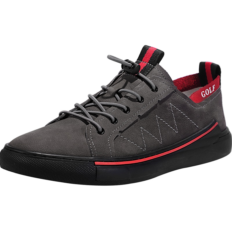 GOLF男鞋2019春季新款百搭男生板鞋韩版潮流低帮鞋子男真皮休闲鞋